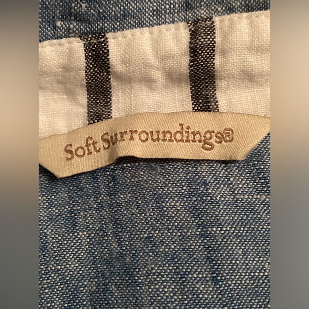 Soft Surroundings 100% Linen Lagenlook Long Sleeve Shirt Dress. Size Large. - Picture 8 of 14